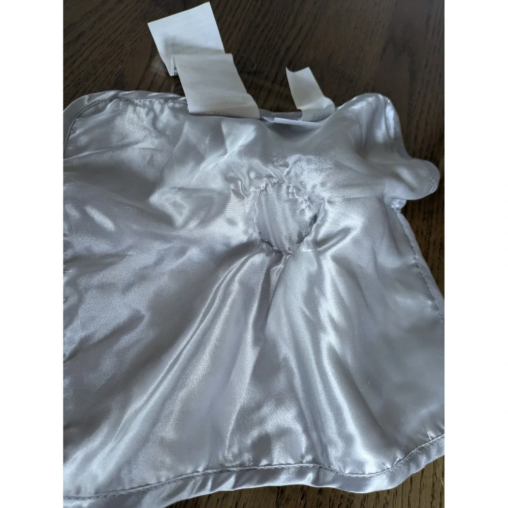 Wonder Nation Baby Security Blanket‎ Bear Satin White Grey Triangle Unisex
